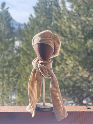 Hat & Scarf: Waffle knit 100% Mongolian Cashmere