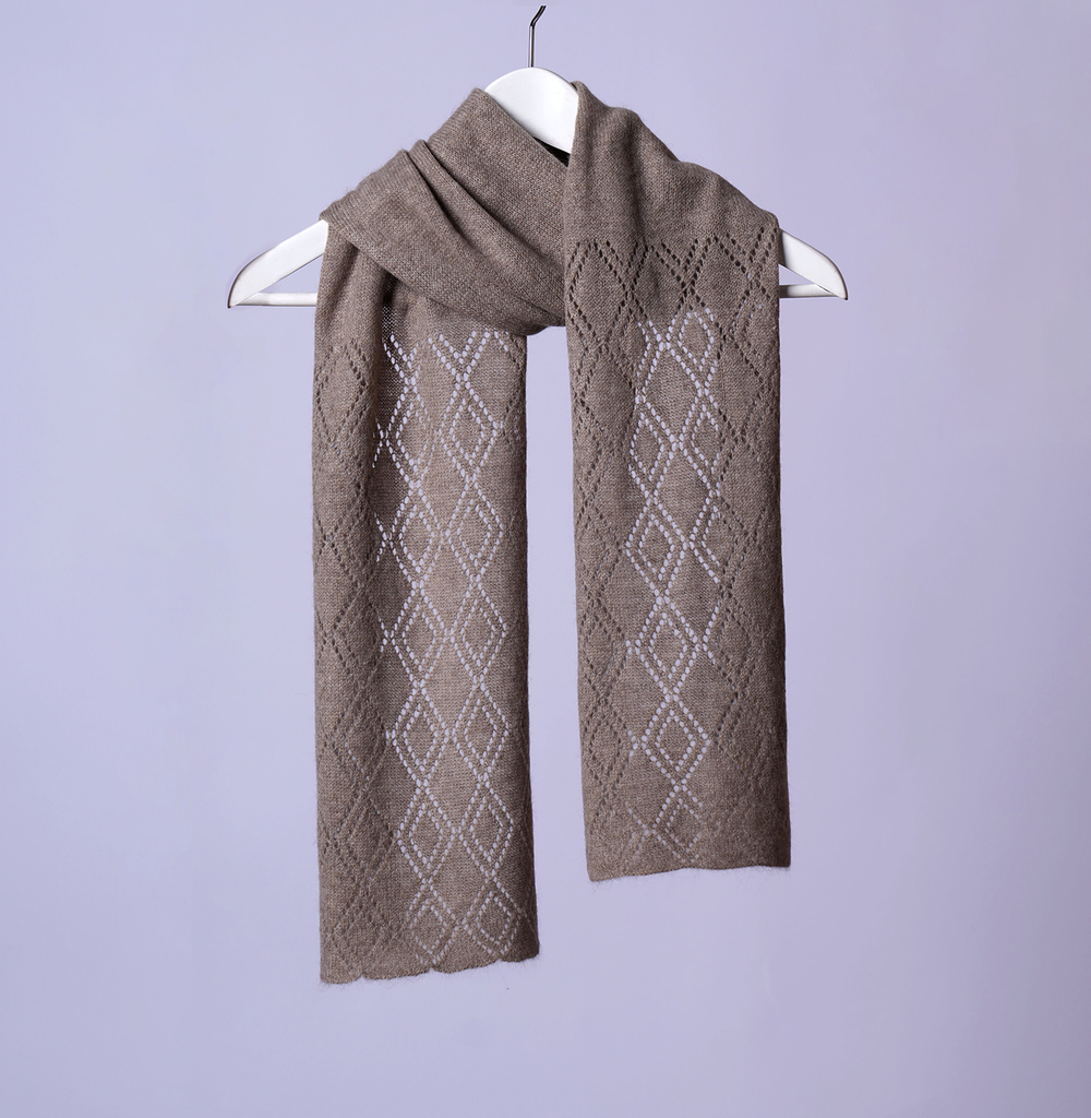 Scarf:  Long Diamonds - Pure Mongolian Cashmere